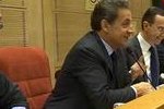 Nicolas Sarkozy en visite au groupe UMP du Senat